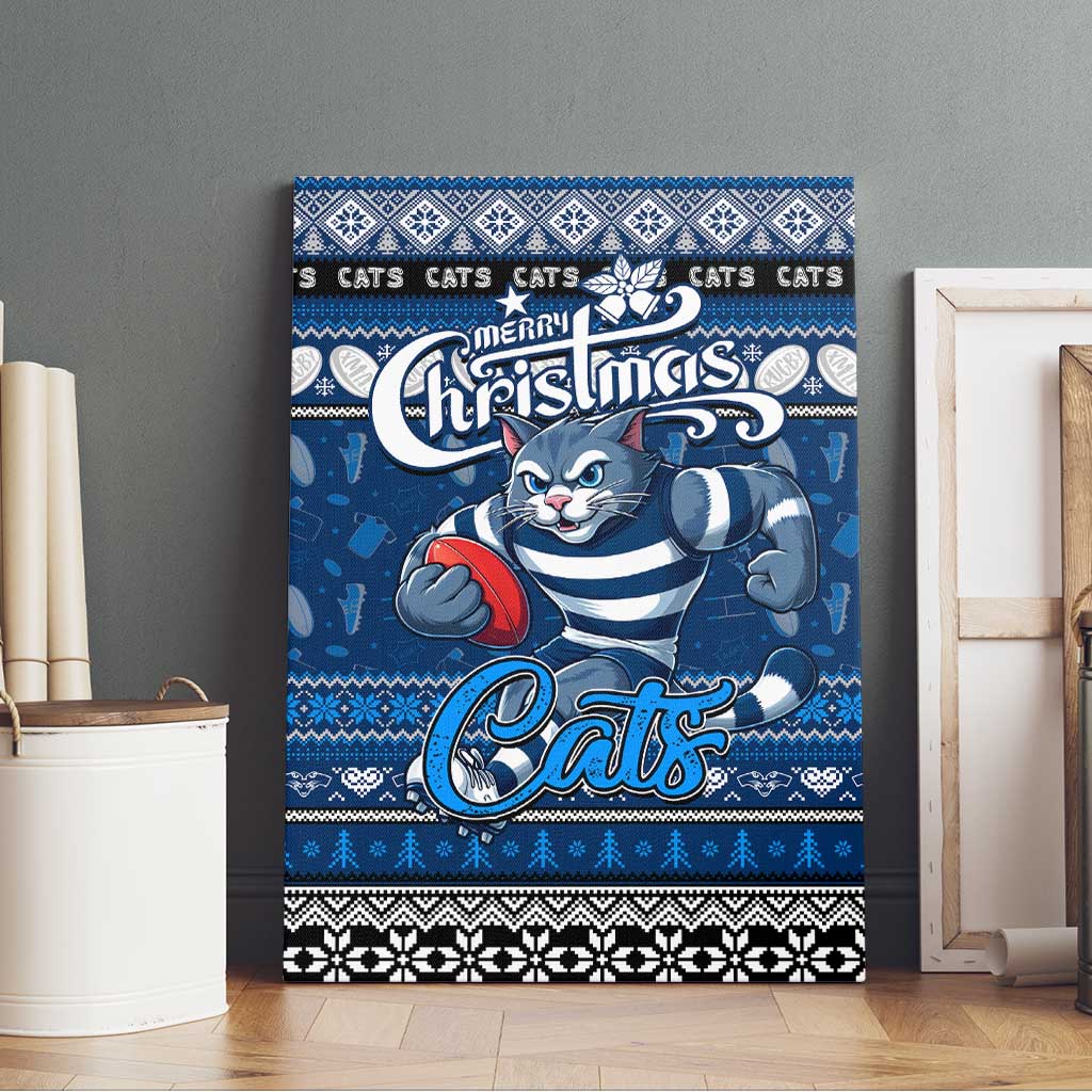 Cats Football Xmas Canvas Wall Art Australia AFL Mascot