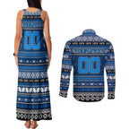 Personalized Cats Rugby Xmas Couples Matching Tank Maxi Dress and Long Sleeve Button Shirt Australia AFL Mascot