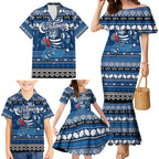 Personalized Cats Rugby Xmas Family Matching Mermaid Dress and Hawaiian Shirt Australia AFL Mascot