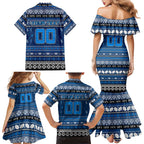 Personalized Cats Rugby Xmas Family Matching Mermaid Dress and Hawaiian Shirt Australia AFL Mascot
