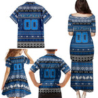 Personalized Cats Rugby Xmas Family Matching Puletasi and Hawaiian Shirt Australia AFL Mascot