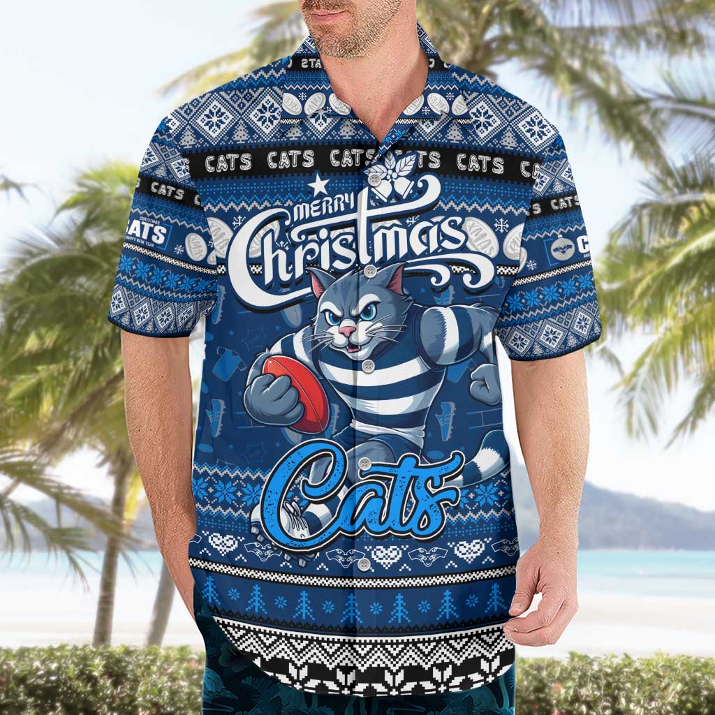 Personalized Cats Rugby Xmas Hawaiian Shirt Australia AFL Mascot