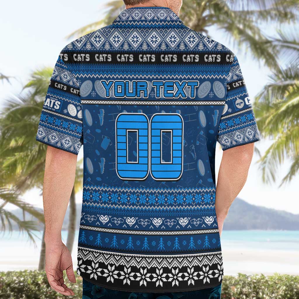 Personalized Cats Rugby Xmas Hawaiian Shirt Australia AFL Mascot