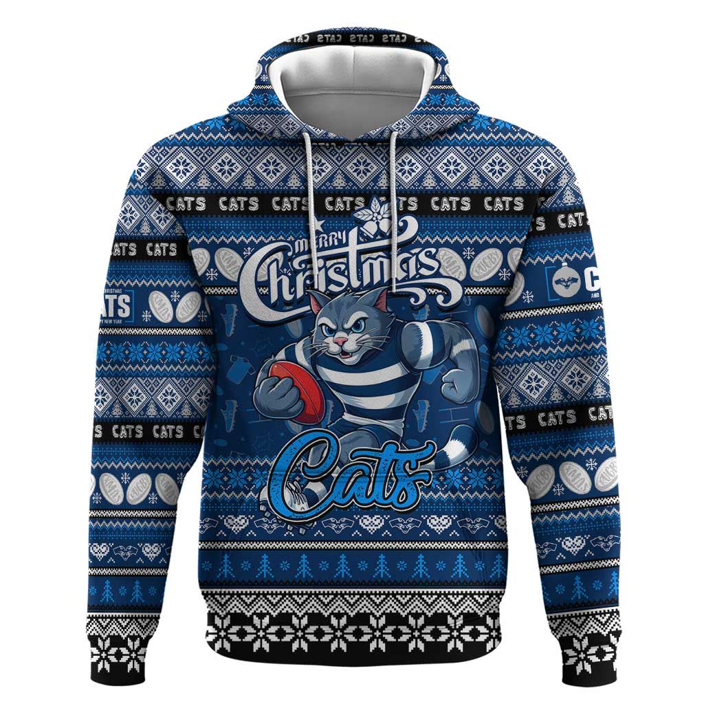 Personalized Cats Rugby Xmas Hoodie Australia AFL Mascot