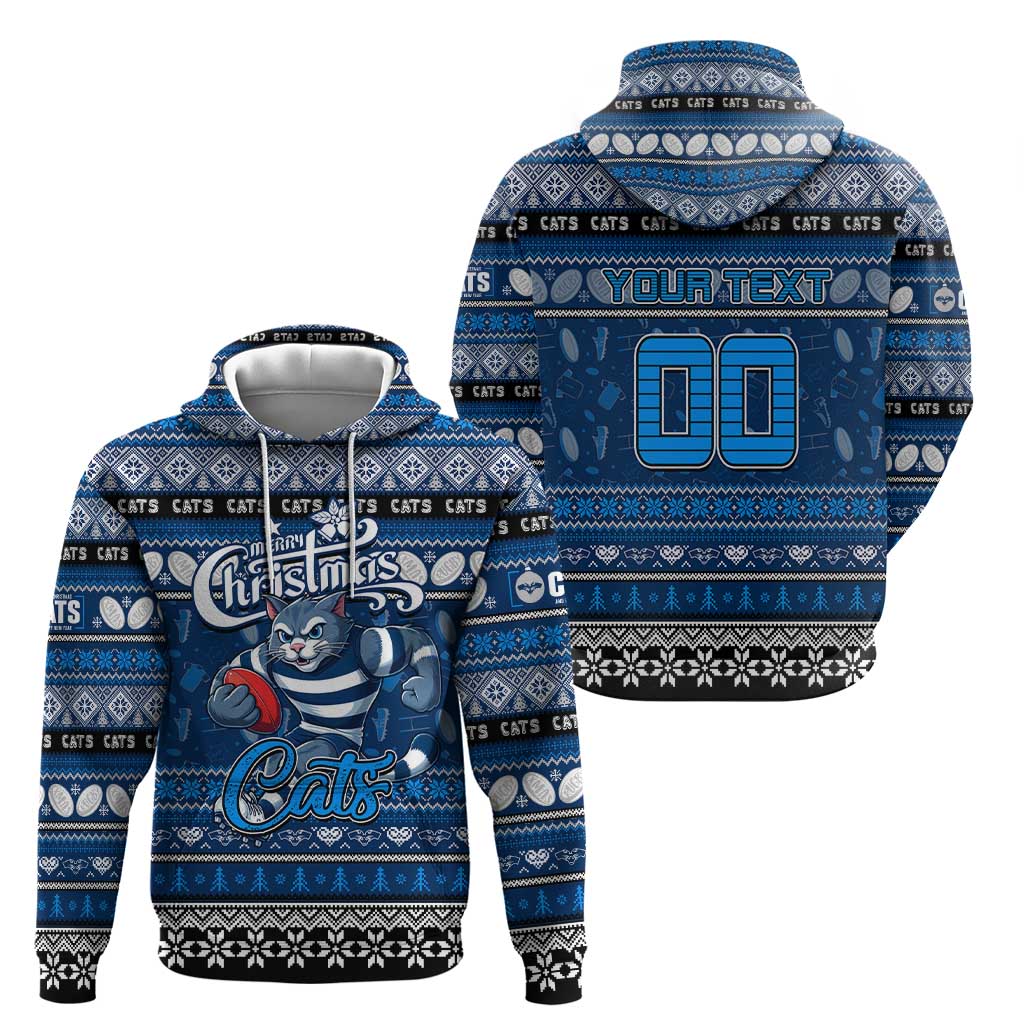 Personalized Cats Rugby Xmas Hoodie Australia AFL Mascot
