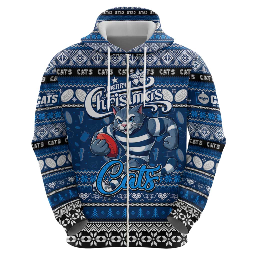 Personalized Cats Rugby Xmas Hoodie Australia AFL Mascot