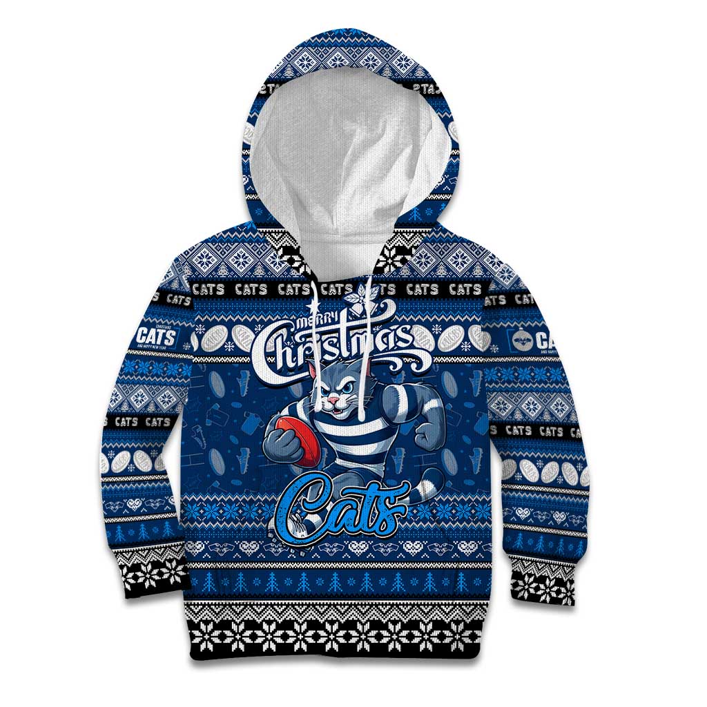 Personalized Cats Rugby Xmas Kid Hoodie Australia AFL Mascot