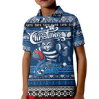 Personalized Cats Rugby Xmas Kid Polo Shirt Australia AFL Mascot