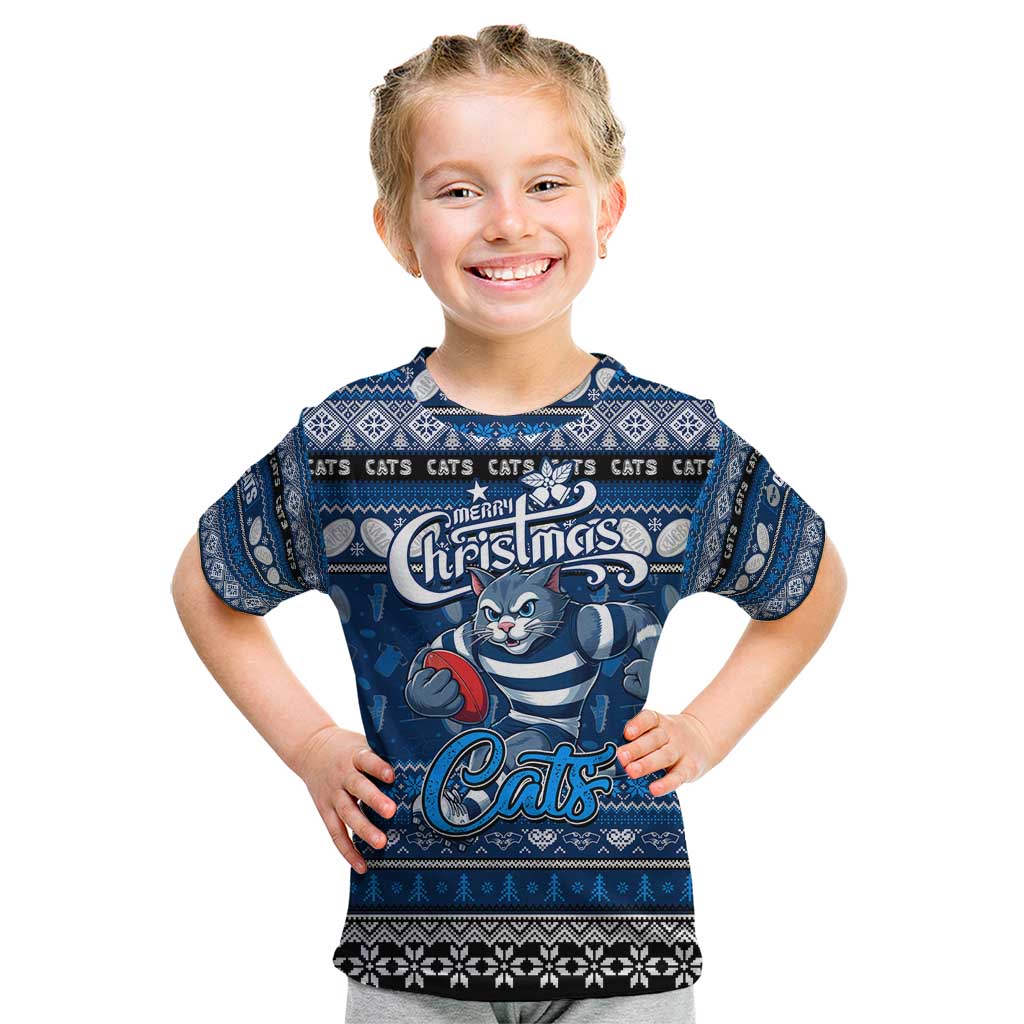 Personalized Cats Rugby Xmas Kid T Shirt Australia AFL Mascot