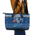 Cats Football Xmas Leather Tote Bag Australia AFL Mascot