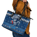Cats Football Xmas Leather Tote Bag Australia AFL Mascot