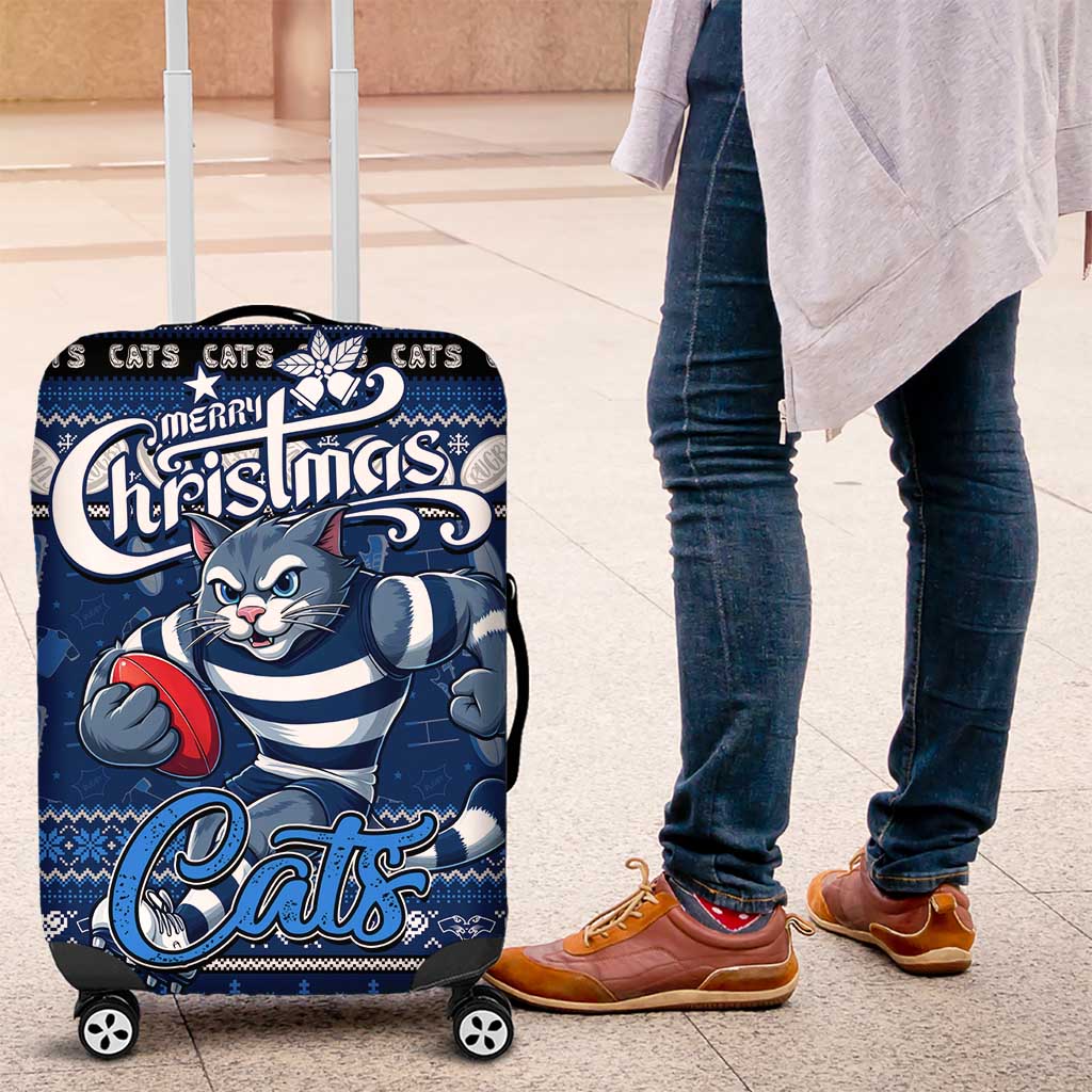 Cats Football Xmas Luggage Cover Australia AFL Mascot