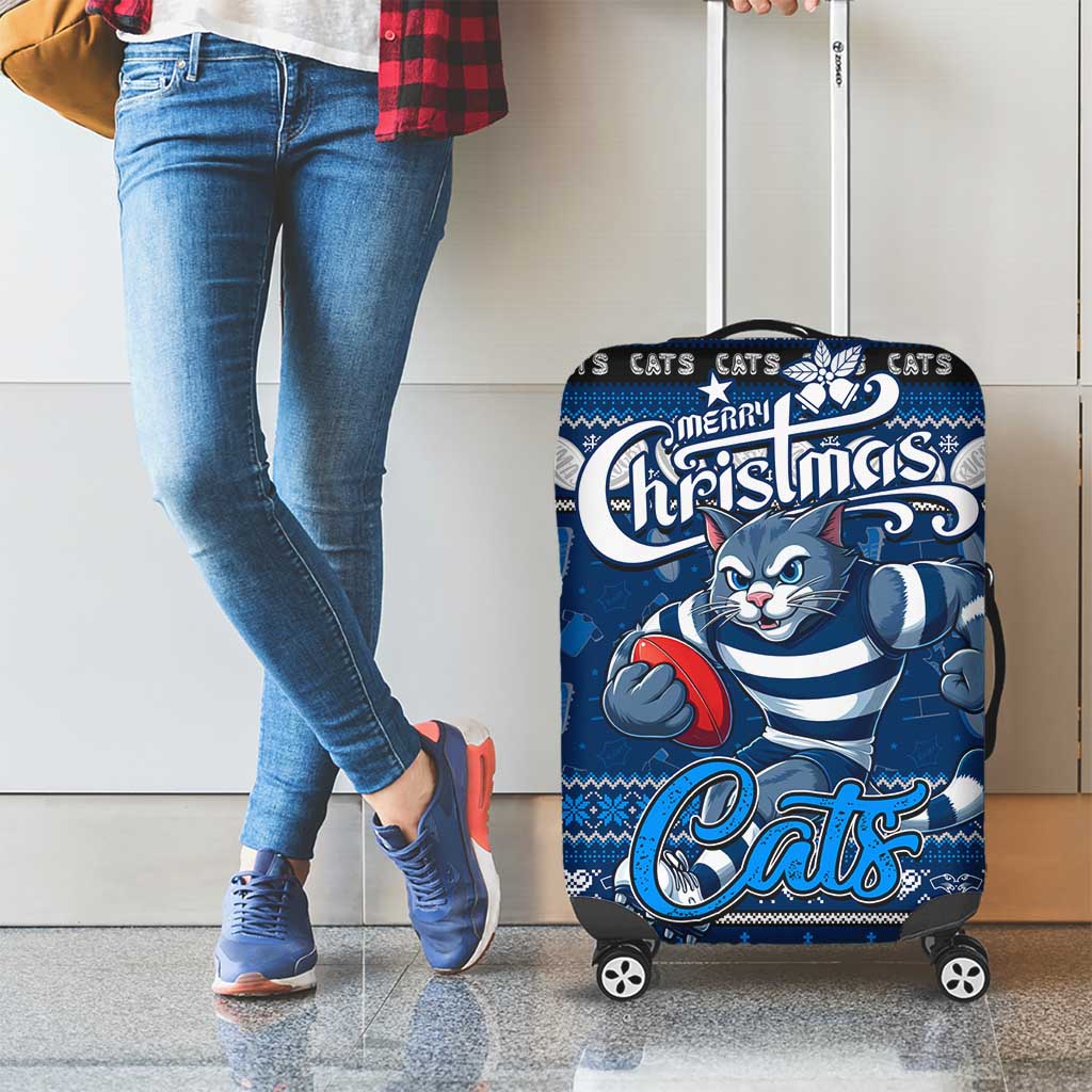Cats Football Xmas Luggage Cover Australia AFL Mascot