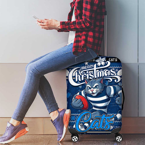 Cats Football Xmas Luggage Cover Australia AFL Mascot