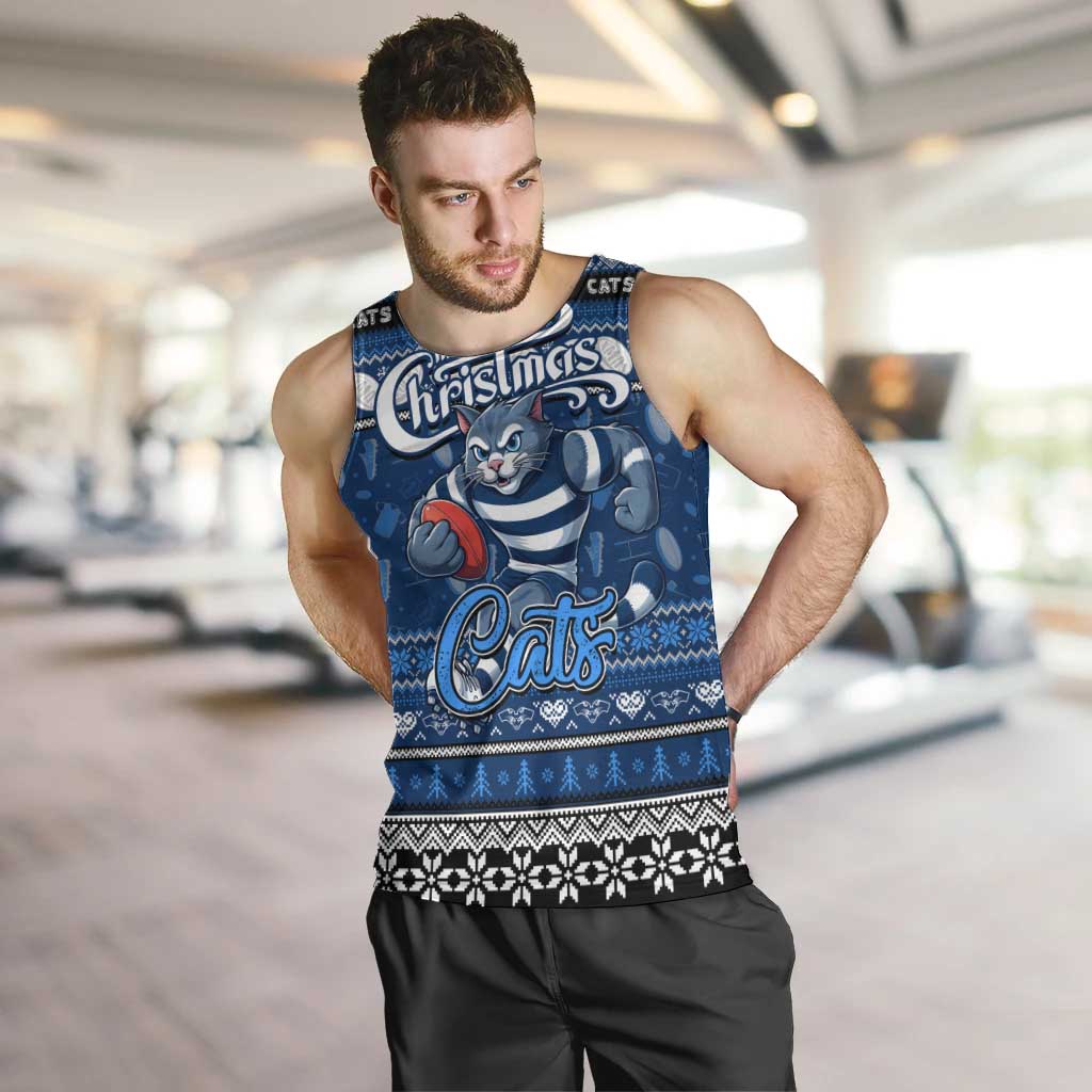 Personalized Cats Rugby Xmas Men Tank Top Australia AFL Mascot