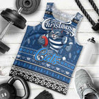 Personalized Cats Rugby Xmas Men Tank Top Australia AFL Mascot