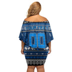 Personalized Cats Rugby Xmas Off Shoulder Short Dress Australia AFL Mascot