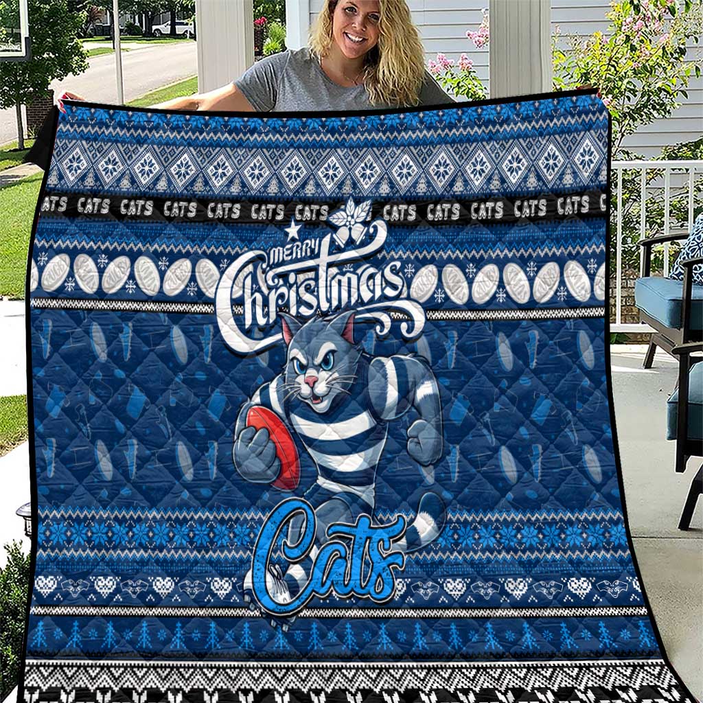 Cats Football Xmas Quilt Australia AFL Mascot