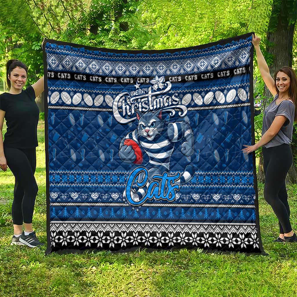 Cats Football Xmas Quilt Australia AFL Mascot
