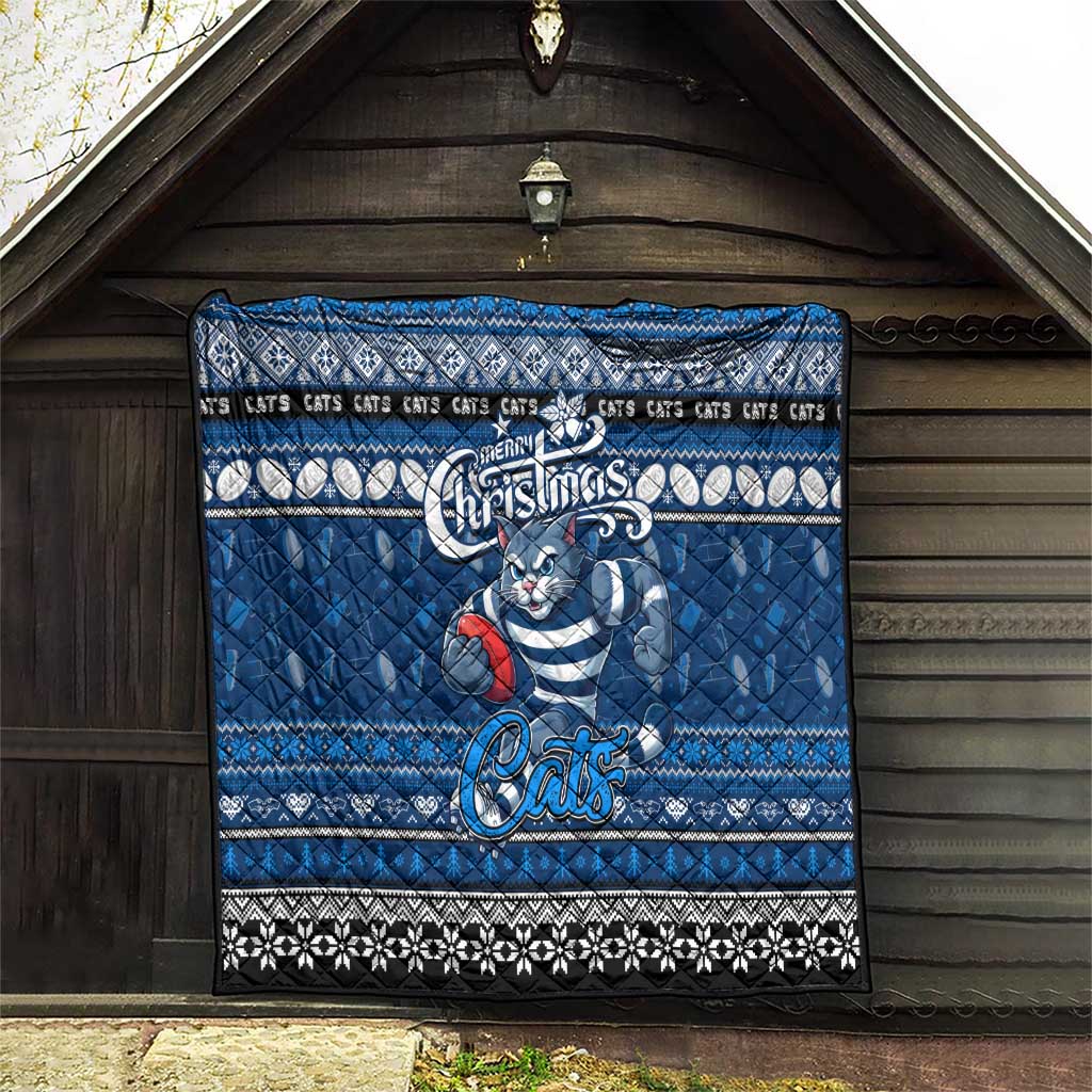 Cats Football Xmas Quilt Australia AFL Mascot