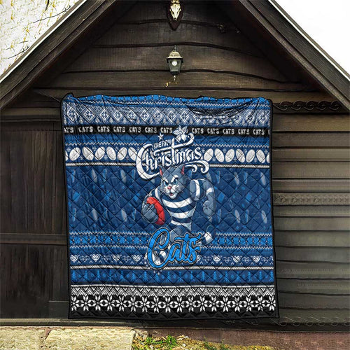 Cats Football Xmas Quilt Australia AFL Mascot
