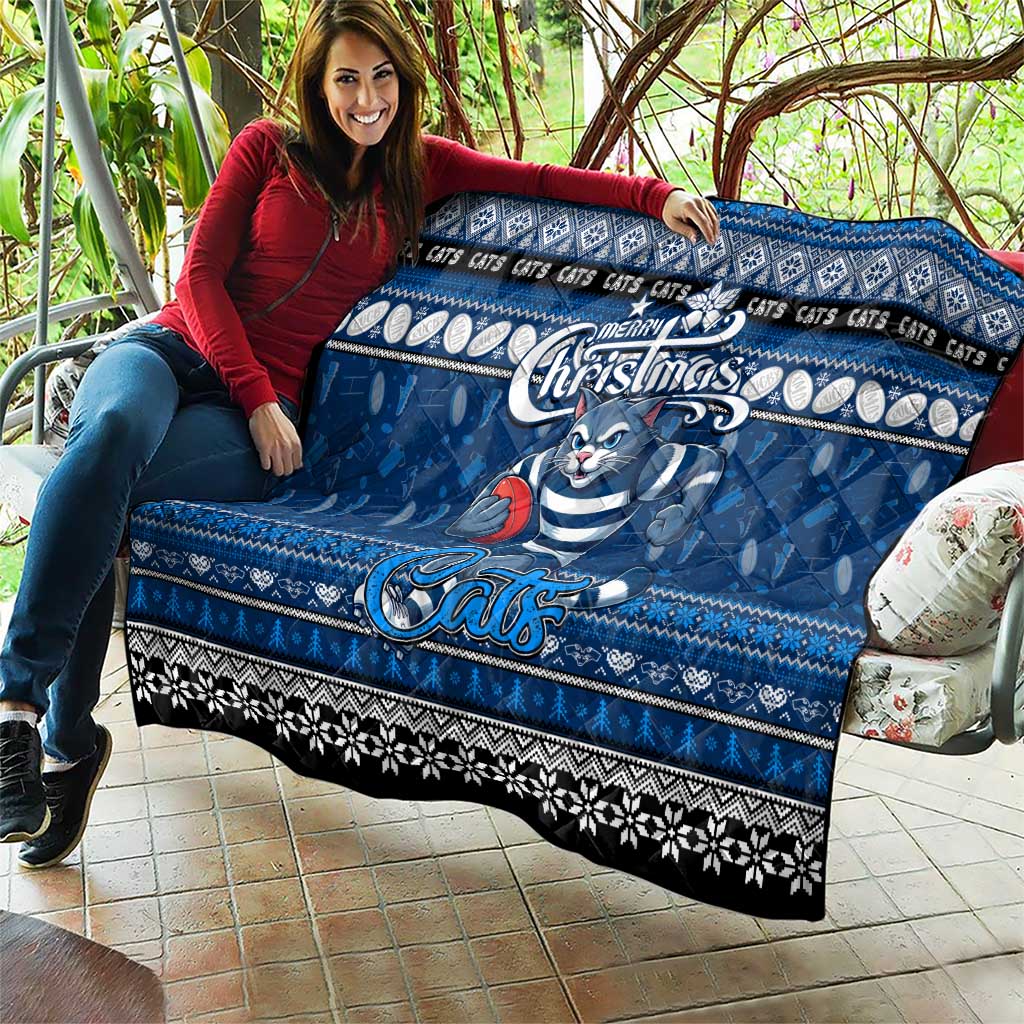 Cats Football Xmas Quilt Australia AFL Mascot