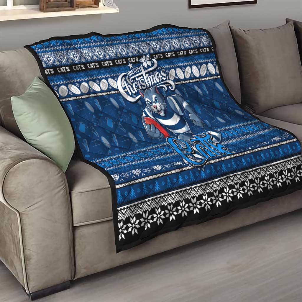 Cats Football Xmas Quilt Australia AFL Mascot