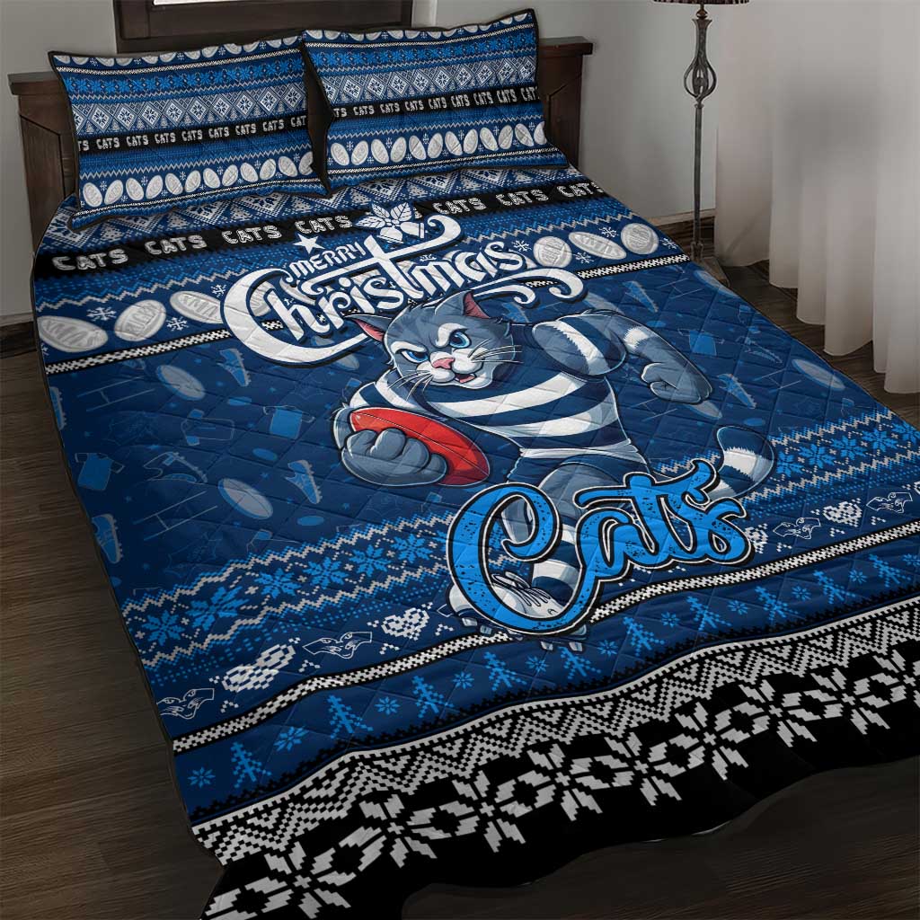 Cats Football Xmas Quilt Bed Set Australia AFL Mascot