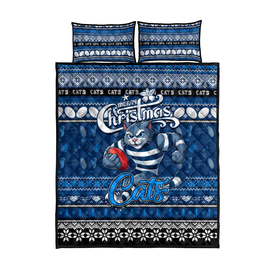 Cats Football Xmas Quilt Bed Set Australia AFL Mascot