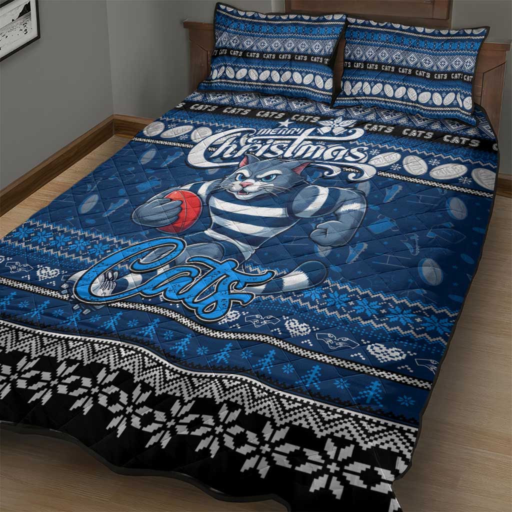 Cats Football Xmas Quilt Bed Set Australia AFL Mascot