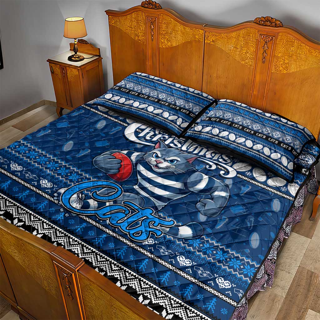 Cats Football Xmas Quilt Bed Set Australia AFL Mascot