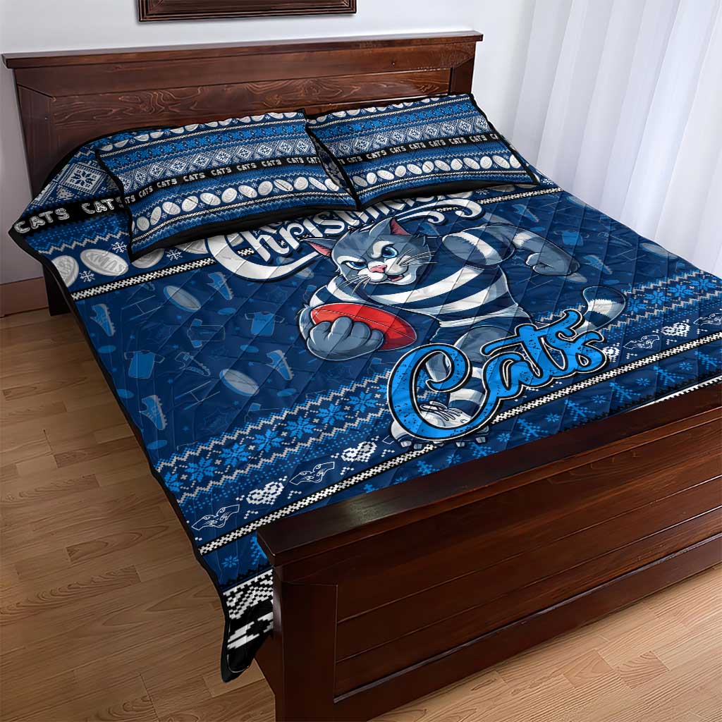 Cats Football Xmas Quilt Bed Set Australia AFL Mascot