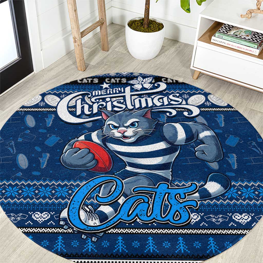 Cats Football Xmas Round Carpet Australia AFL Mascot