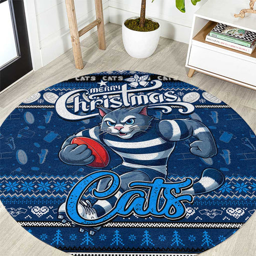 Cats Football Xmas Round Carpet Australia AFL Mascot