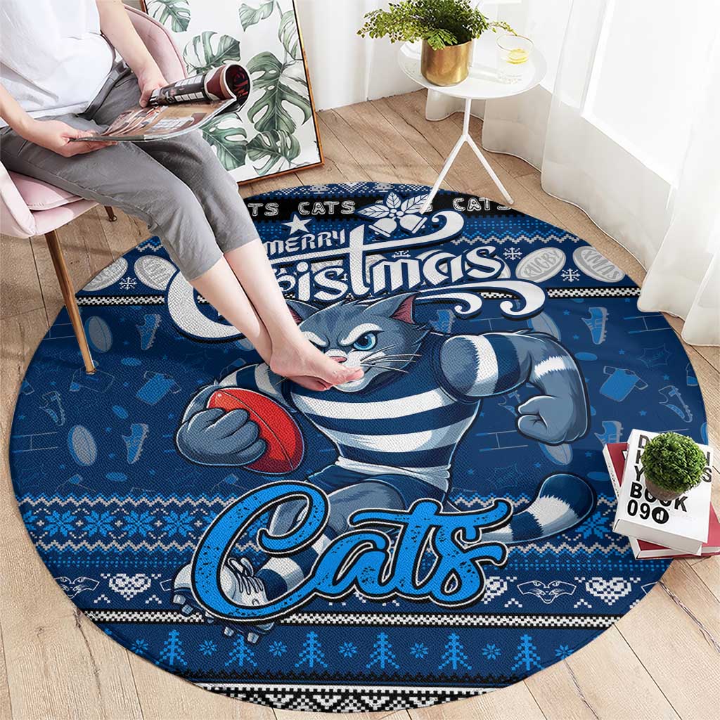 Cats Football Xmas Round Carpet Australia AFL Mascot