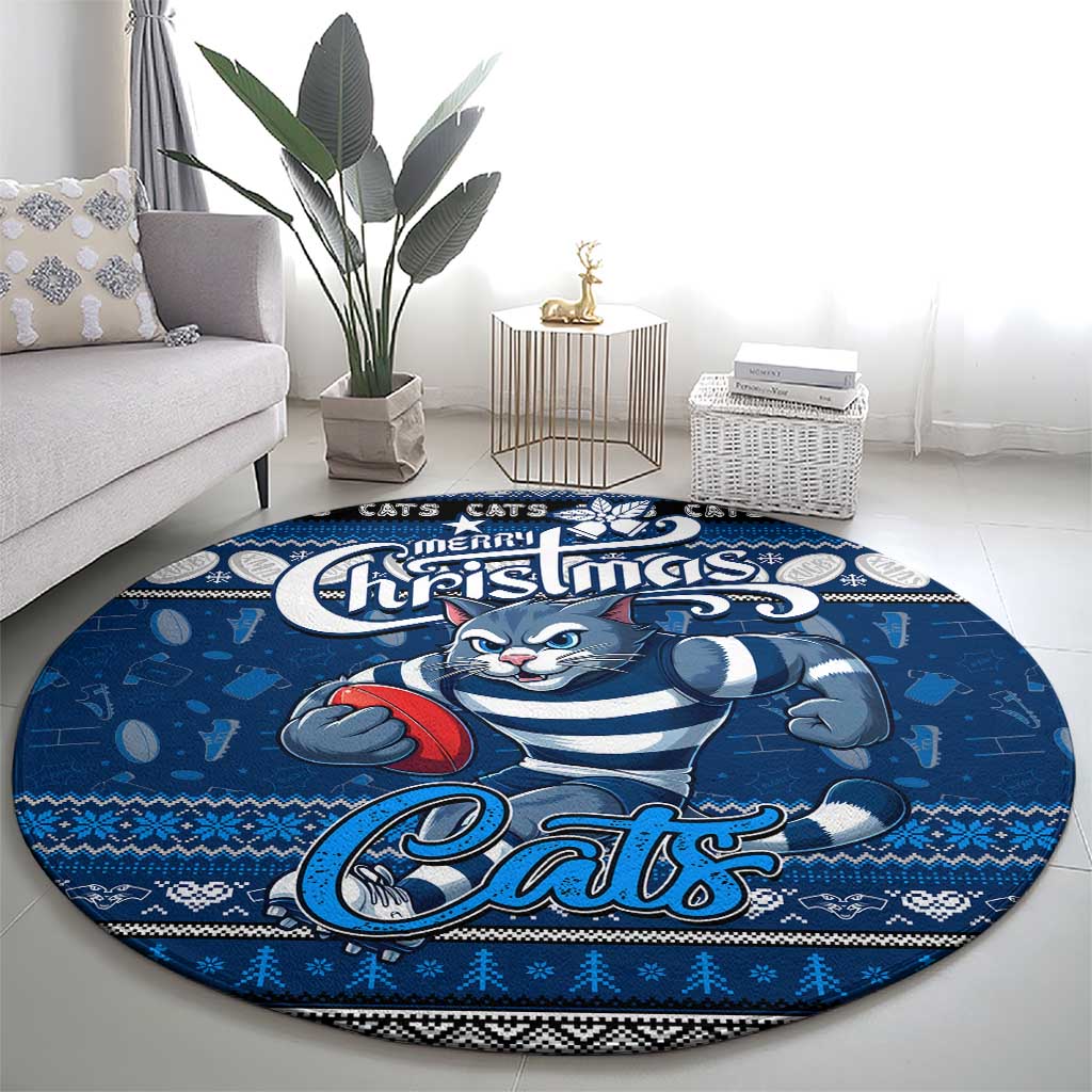 Cats Football Xmas Round Carpet Australia AFL Mascot
