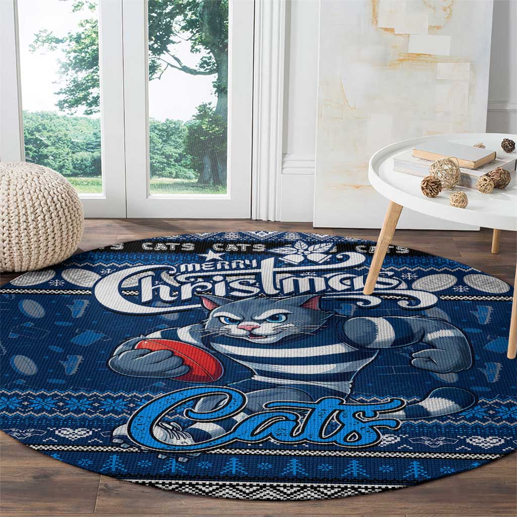 Cats Football Xmas Round Carpet Australia AFL Mascot