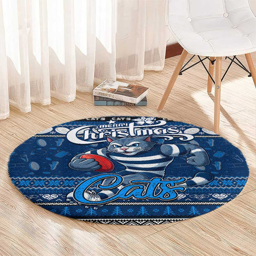 Cats Football Xmas Round Carpet Australia AFL Mascot