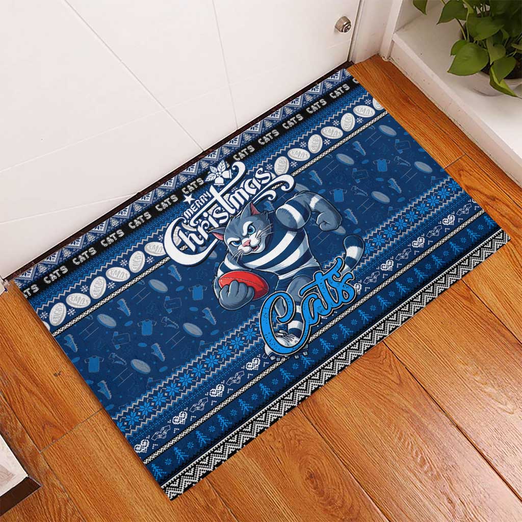 Cats Football Xmas Rubber Doormat Australia AFL Mascot