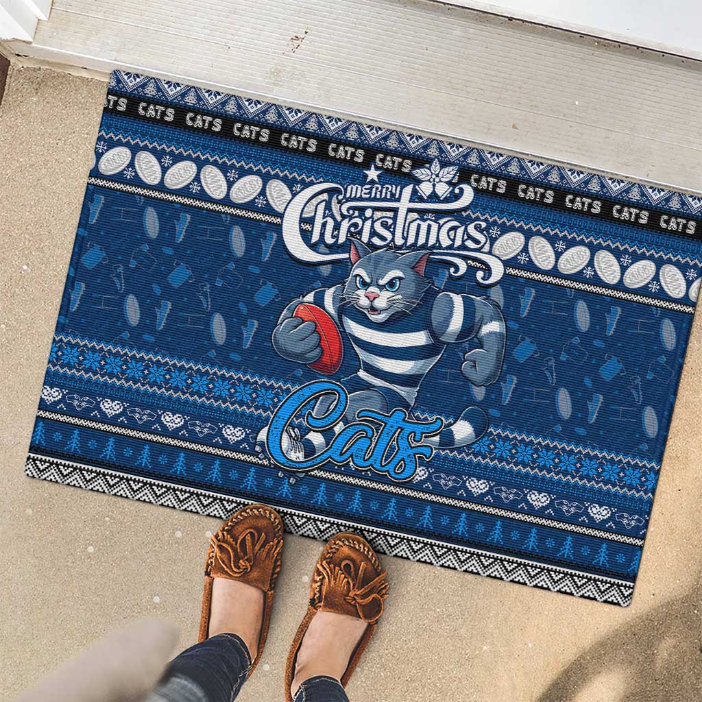 Cats Football Xmas Rubber Doormat Australia AFL Mascot
