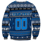 Personalized Cats Rugby Xmas Sweatshirt Australia AFL Mascot