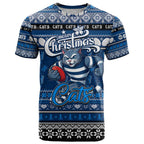 Personalized Cats Rugby Xmas T Shirt Australia AFL Mascot