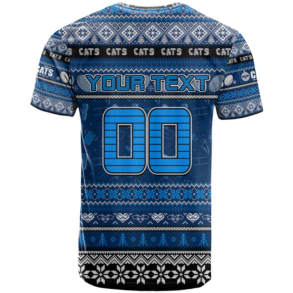 Personalized Cats Rugby Xmas T Shirt Australia AFL Mascot