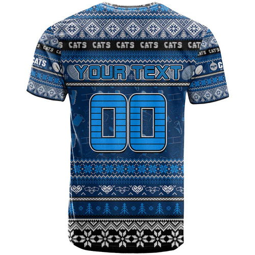 Personalized Cats Rugby Xmas T Shirt Australia AFL Mascot