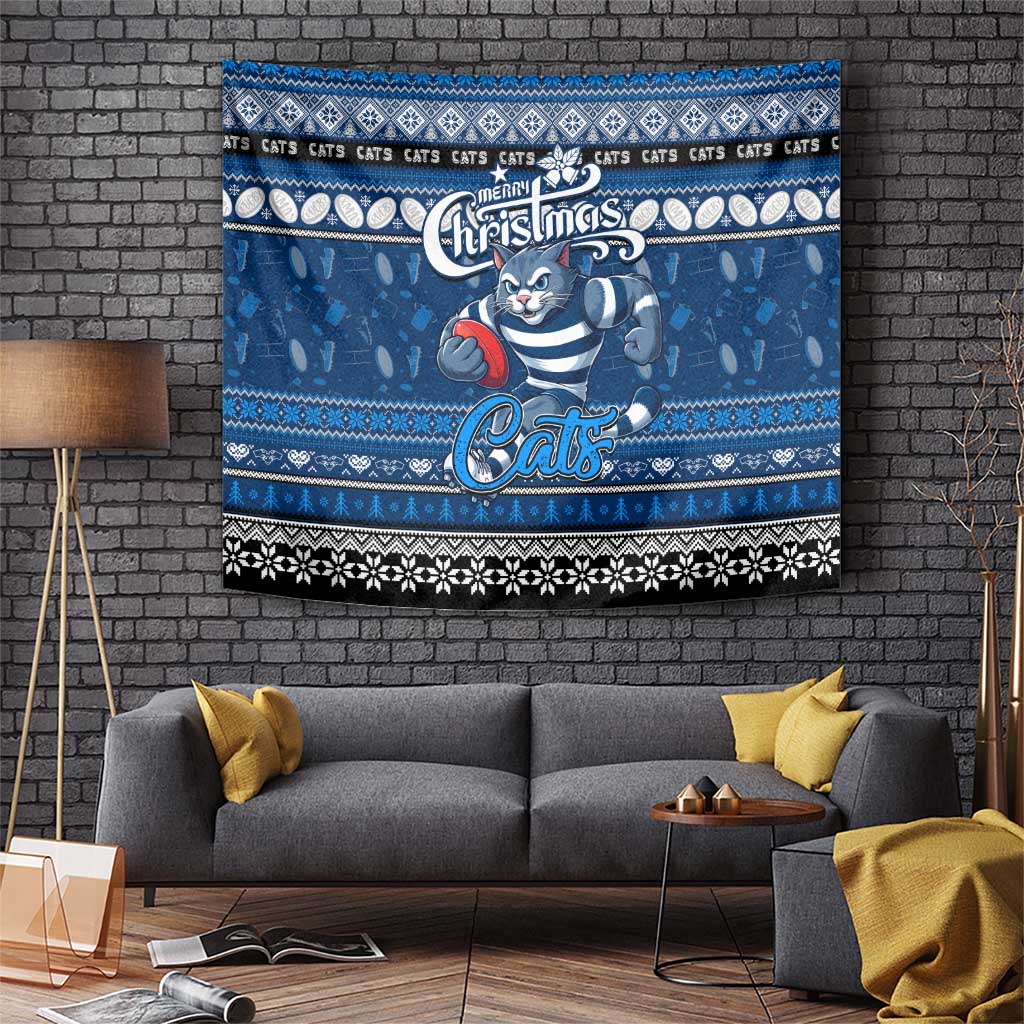 Cats Football Xmas Tapestry Australia AFL Mascot