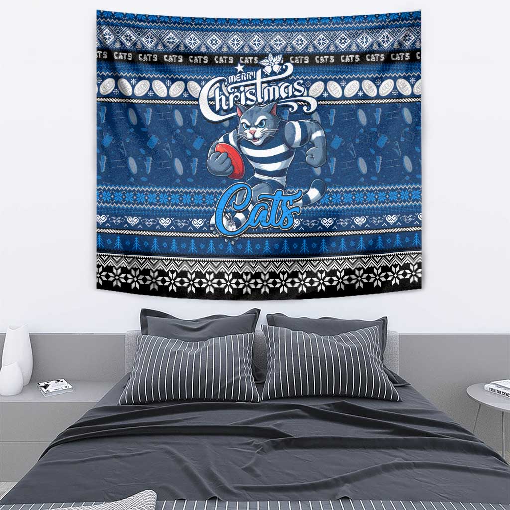 Cats Football Xmas Tapestry Australia AFL Mascot