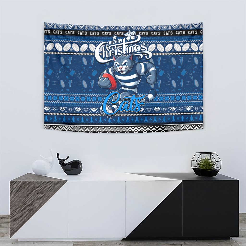 Cats Football Xmas Tapestry Australia AFL Mascot