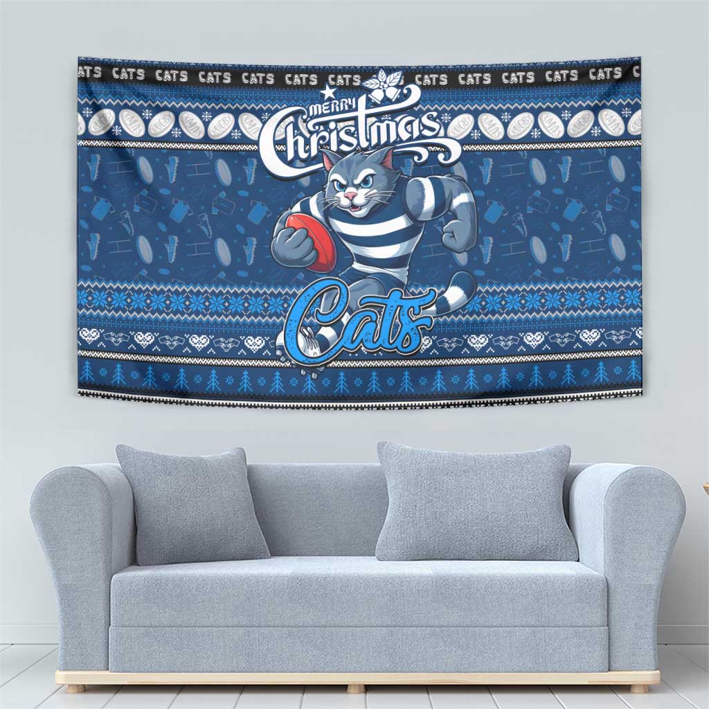 Cats Football Xmas Tapestry Australia AFL Mascot