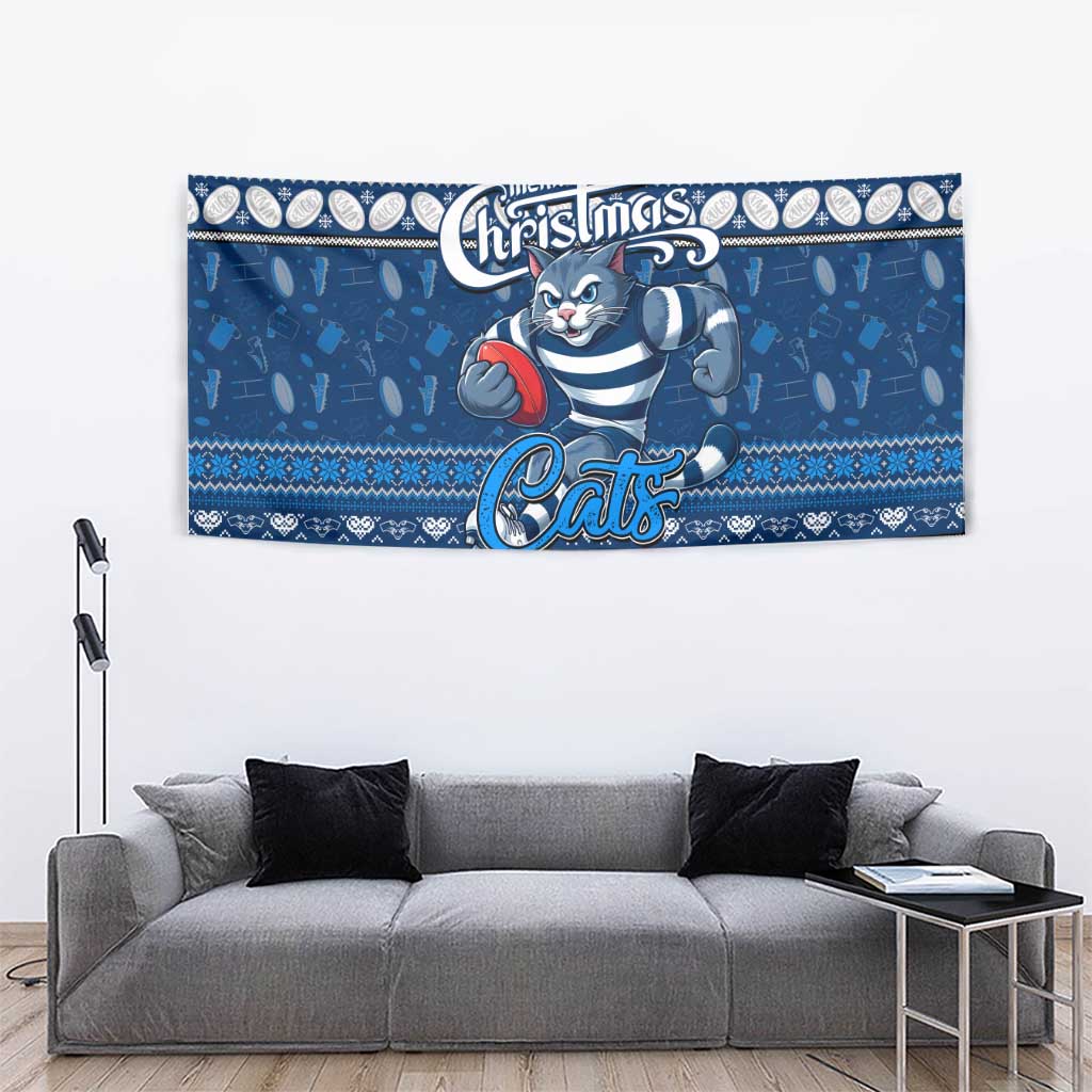 Cats Football Xmas Tapestry Australia AFL Mascot