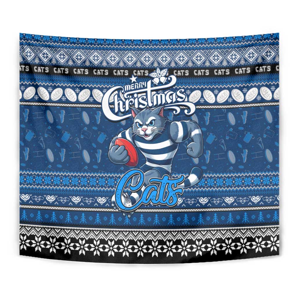 Cats Football Xmas Tapestry Australia AFL Mascot